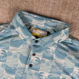 Jack Nicklaus Men's Medium Golf Polo Shirt Eco Choice Floral Beach